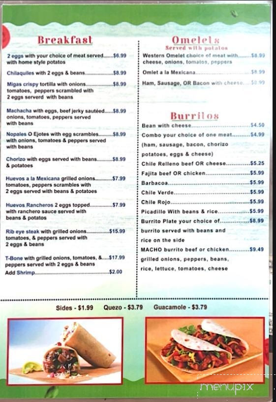 OJ Mexican Restaurant - Claude, TX menu_pic