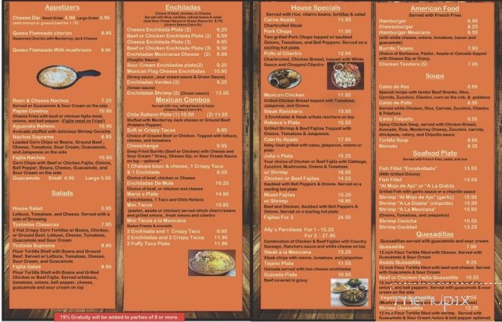 Checo's Mexican & American Grill - San Antonio, TX menu_pic