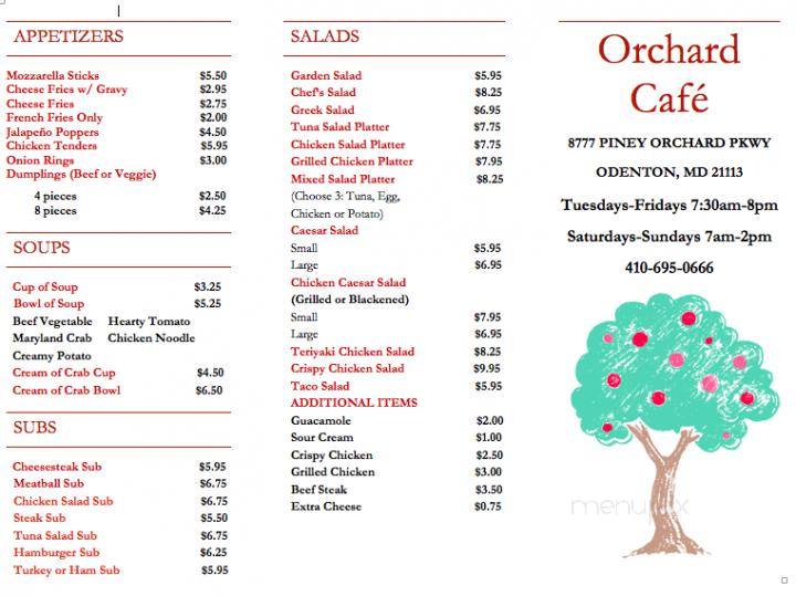 Orchard Cafe - Odenton, MD menu_pic