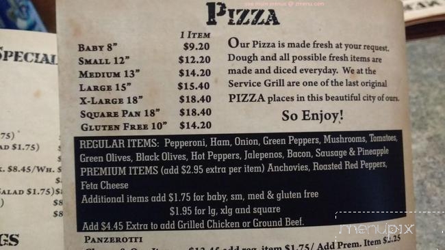 Service Grill - Sault Ste Marie, ON menu_pic