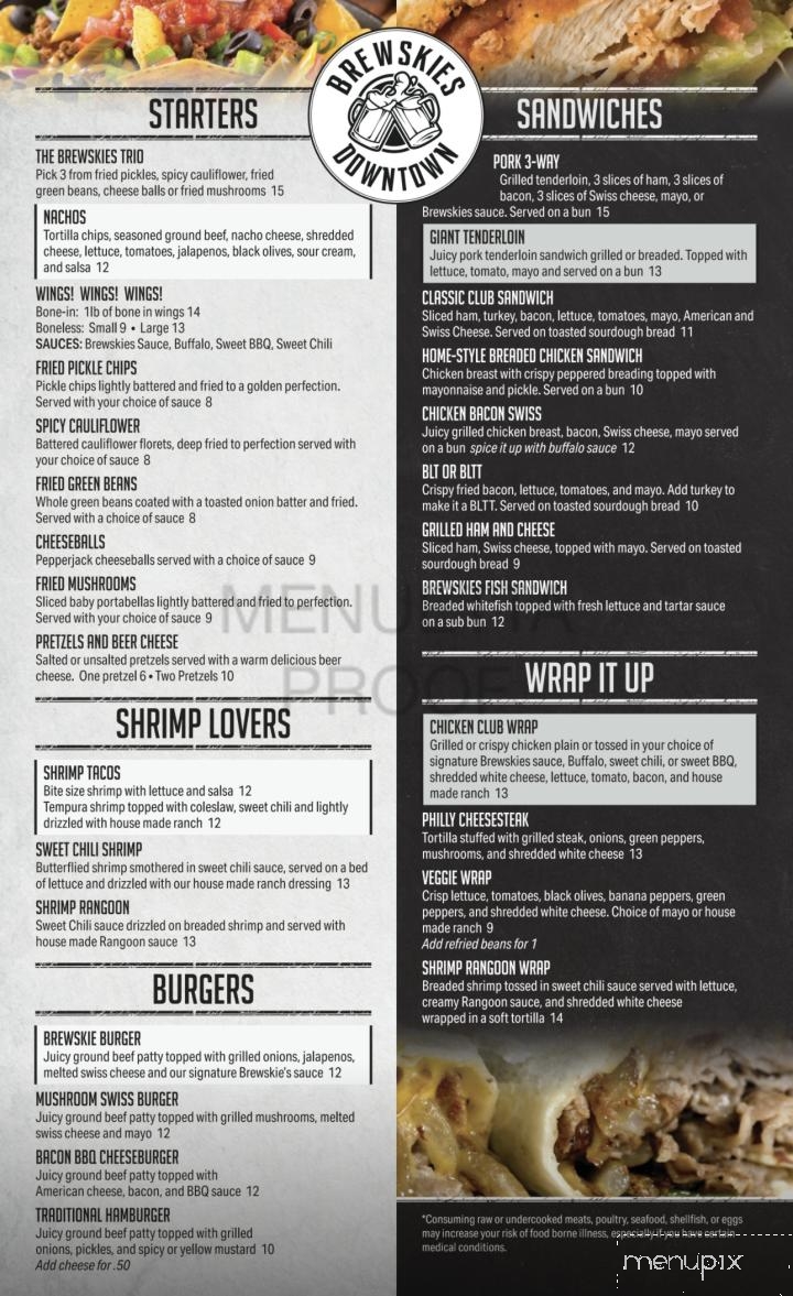 Brewskies Downtown - Seymour, IN menu_pic