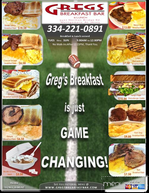 Greg's Breakfast Bar - Montgomery, AL