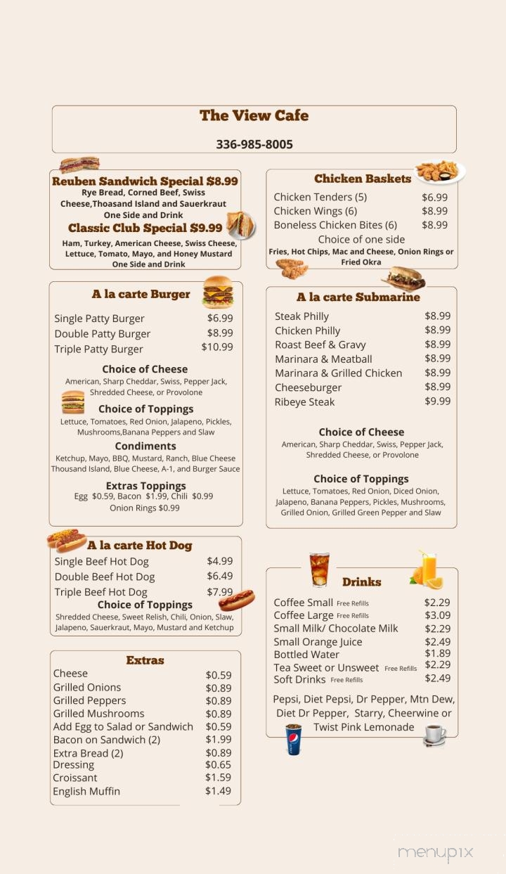 The View Cafe - King, NC menu_pic
