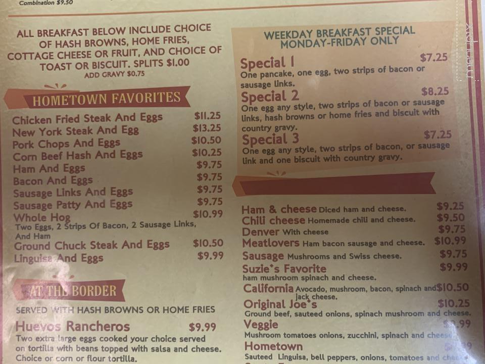 Hometown Cafe - Reno, NV menu_pic