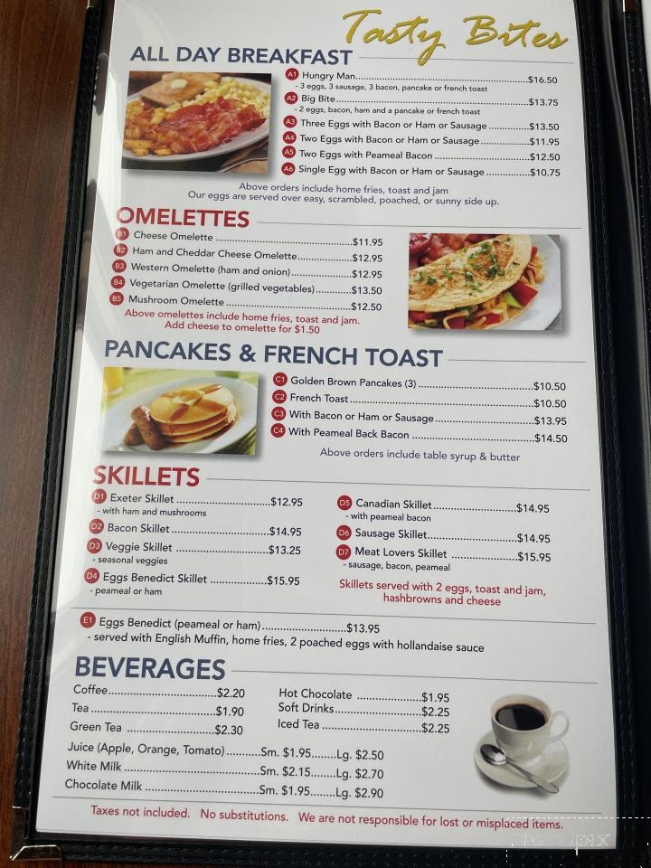 Tasty Bites Restaurant - Exeter, ON menu_pic