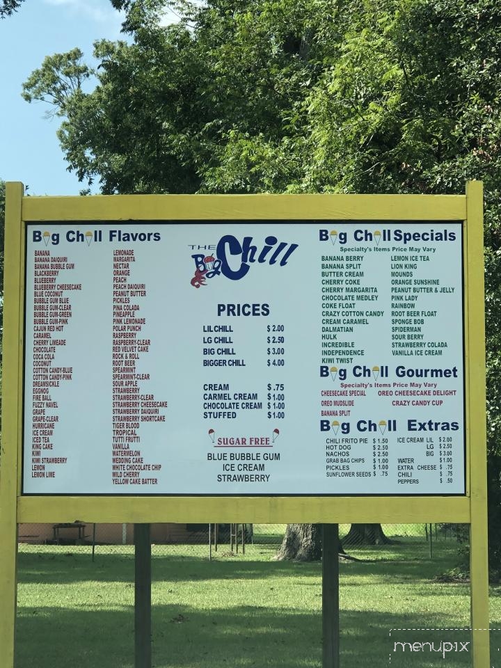 Big Chill - Breaux Bridge, LA menu_pic