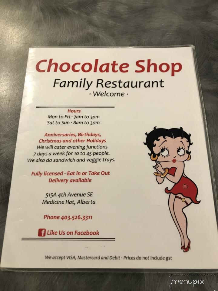 The Chocolate Shop - Medicine Hat, AB menu_pic
