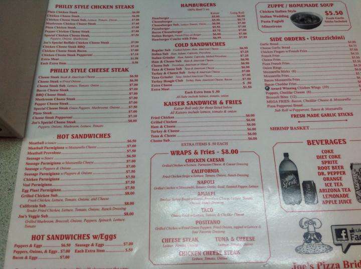 Joe's Pizza - Bridgeton, NJ menu_pic