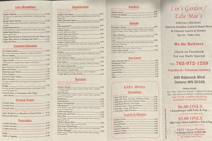 Edie Mae's Eatery - Delano, MN menu_pic