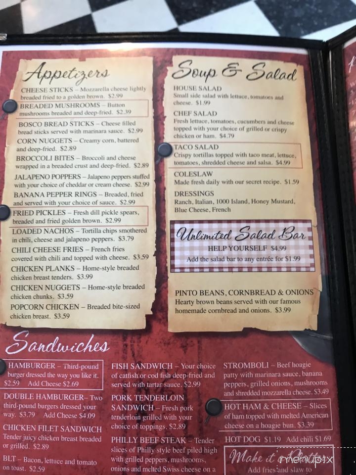 Cornbread Cafe - Frenchburg, KY menu_pic