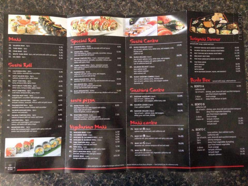 Boekhouding Triviaal Tablet Menu of Sun Sushi Inc in Saint John's, NL NL A1C