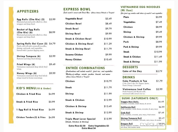 Snow's Asian Grill - Cochran, GA menu_pic