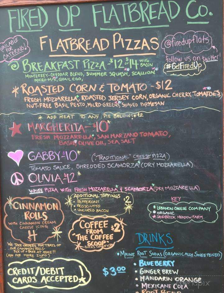 Fired Up Flatbread Company - Union Township, NJ menu_pic