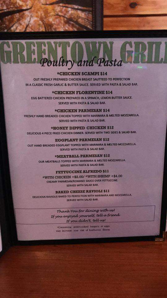 Greentown Grill - Greentown, PA menu_pic