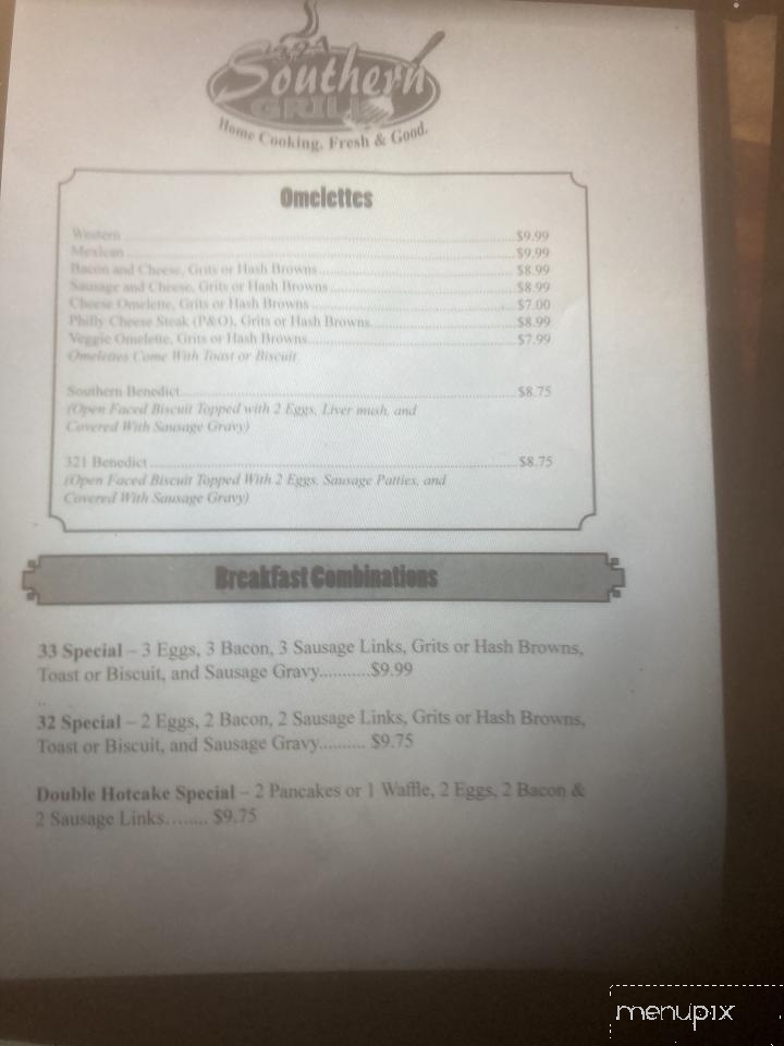 Southern Grill - York, SC menu_pic