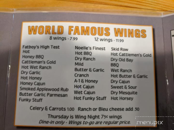 Fatboy's Saloon - Conneautville, PA menu_pic
