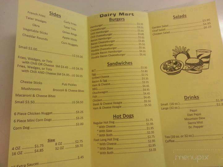 Dairy Mart - Surgoinsville, TN menu_pic