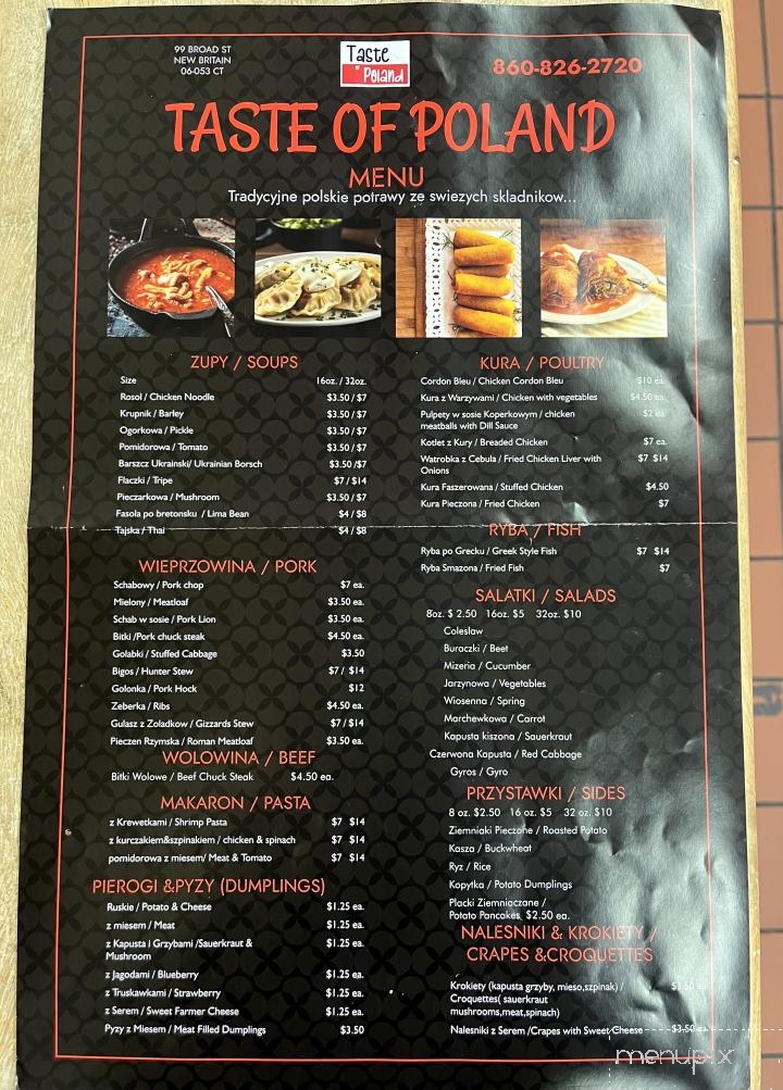Taste of Poland - New Britain, CT menu_pic