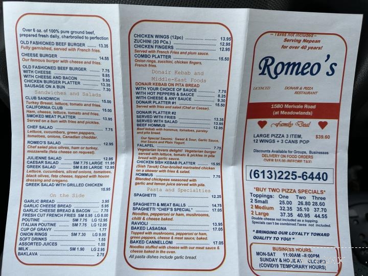 Romeo's Donair & Pizza - Nepean, ON