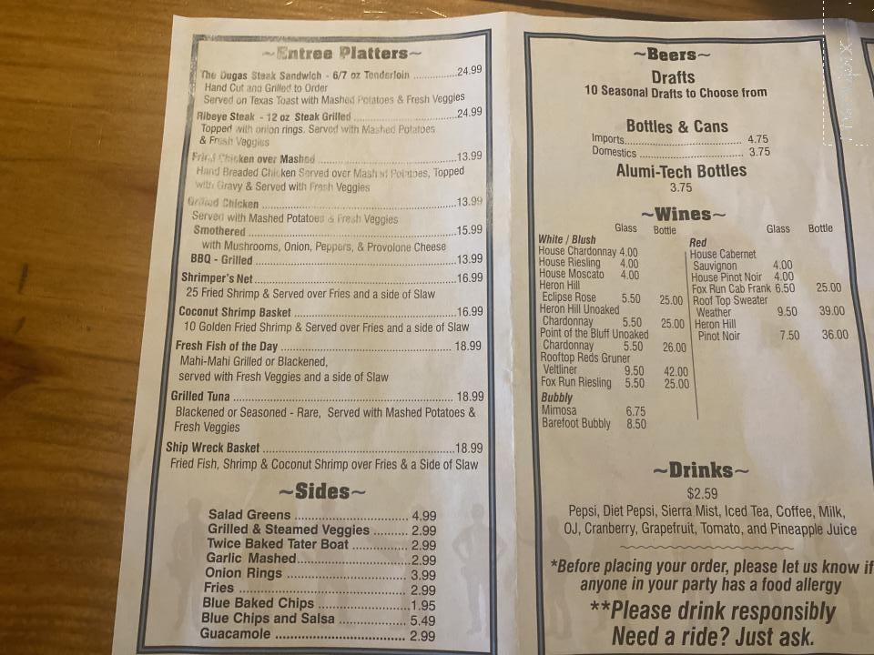 Blue Eagle Tavern - Branchport, NY menu_pic