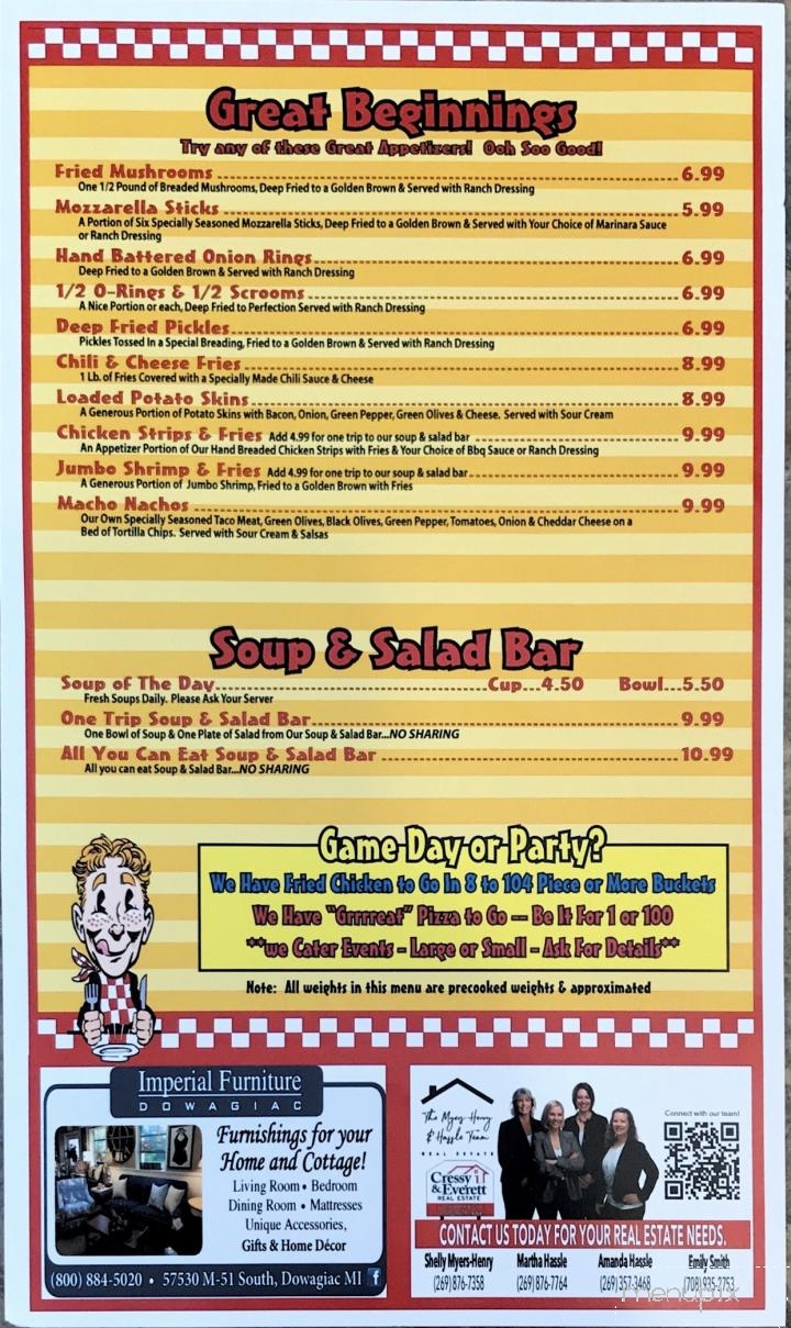 Hard Times Family Restaurant - Decatur, MI menu_pic