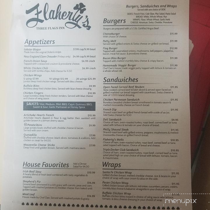 Flaherty's Three Flags Webster - Webster, NY menu_pic