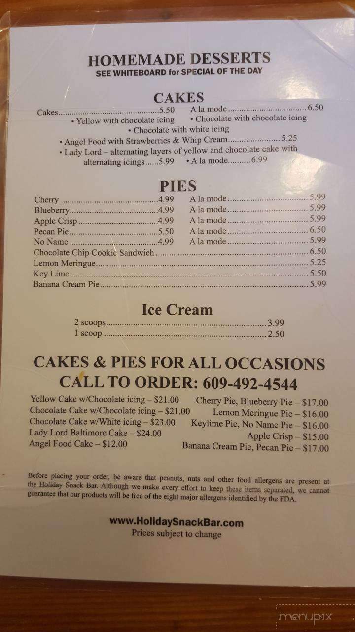Holiday Snack Bar - Beach Haven, NJ menu_pic