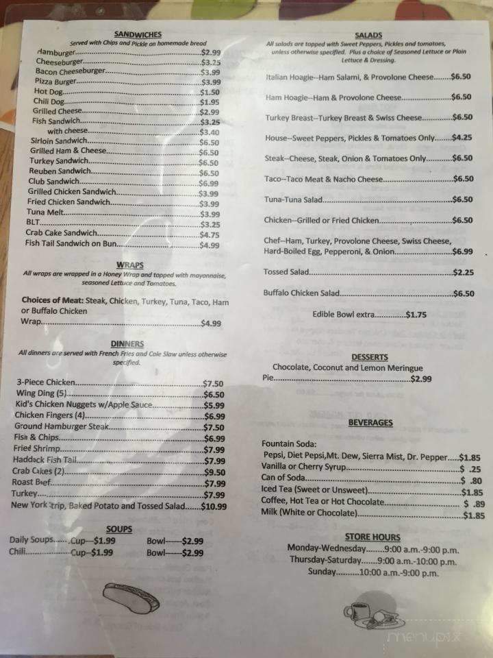 Port West Restaurant - Westernport, MD menu_pic