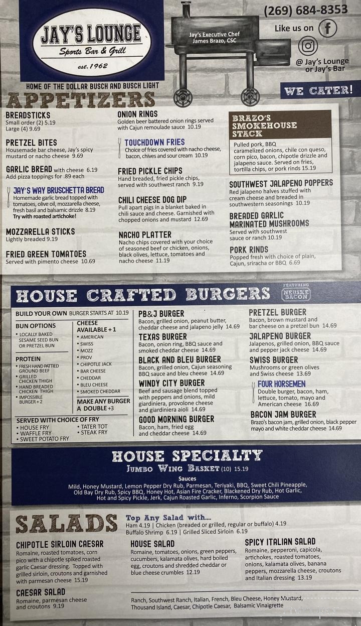 Jay's Lounge - Niles, MI menu_pic