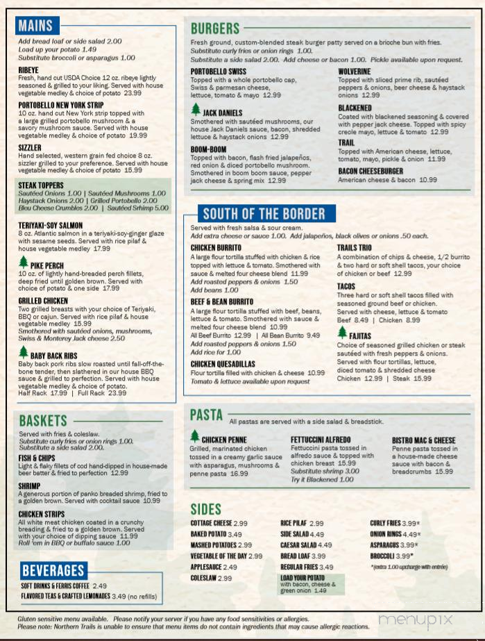 Northern Trails Bar & Grill - Newaygo, MI menu_pic