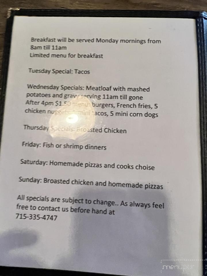Wagonwheel Bar & Grill - Bancroft, WI menu_pic