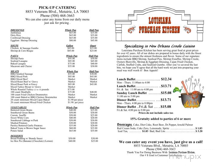Louisiana Purchase Kitchen - Metairie, LA menu_pic