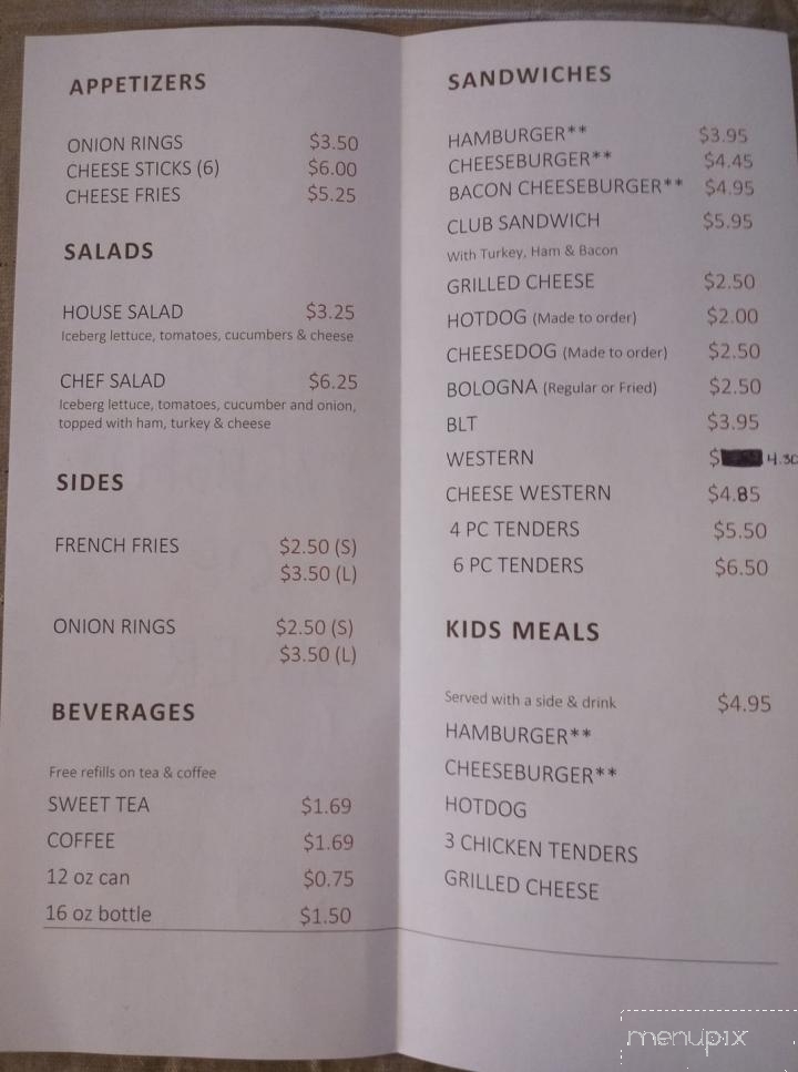 Old Wright Shop Diner - Madison Heights, VA menu_pic