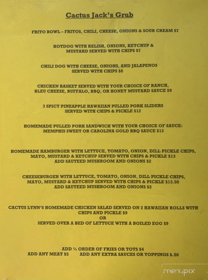Cactus Jacks - Salt Springs, FL menu_pic