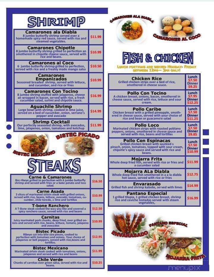 El Pantano Bar And Grill - Guild, TN menu_pic