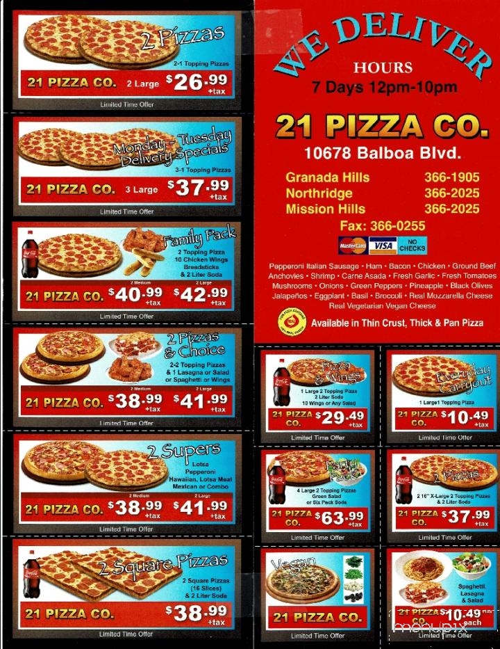 2 For 1 Pizza Co - Granada Hills, CA