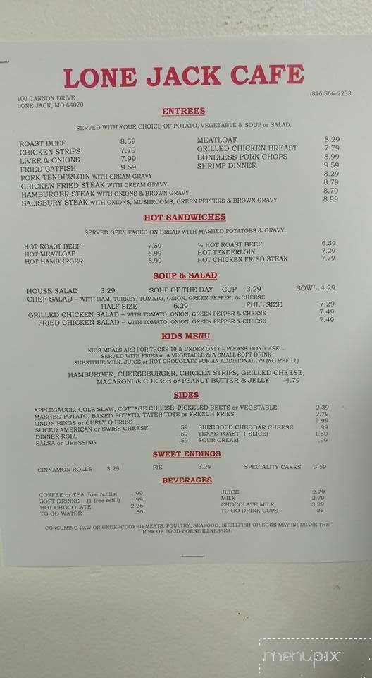 Lone Jack Family Cafe - Lone Jack, MO menu_pic