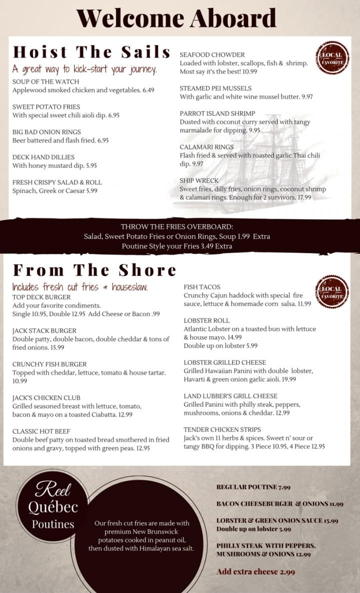 Skipper Jacks - Moncton, NB menu_pic