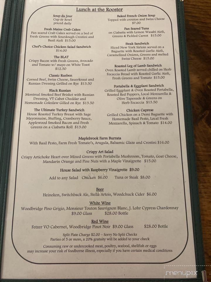 Little Rooster Cafe - Manchester Center, VT menu_pic