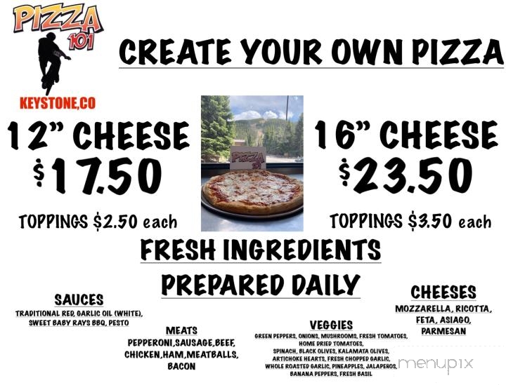 Pizza 101 - Keystone, CO menu_pic