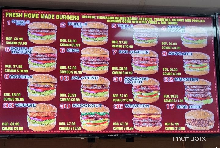 Sno-White Drive In - Tulare, CA menu_pic