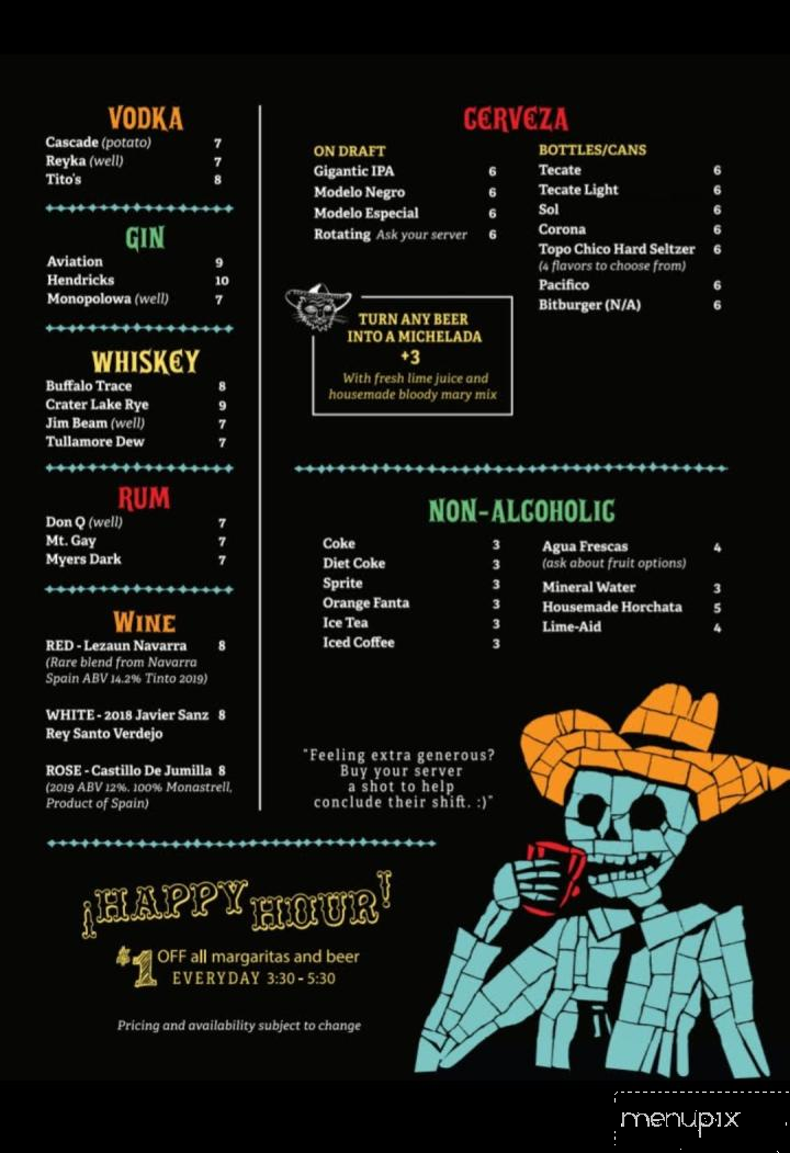 Rocio's - Portland, OR menu_pic