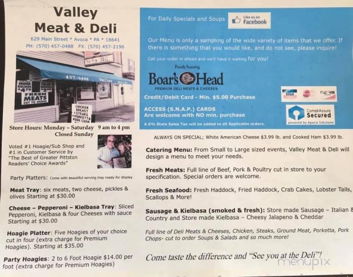 Avoca Deli - Avoca, PA menu_pic