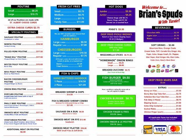 Brian's Spuds - Arnprior, ON menu_pic