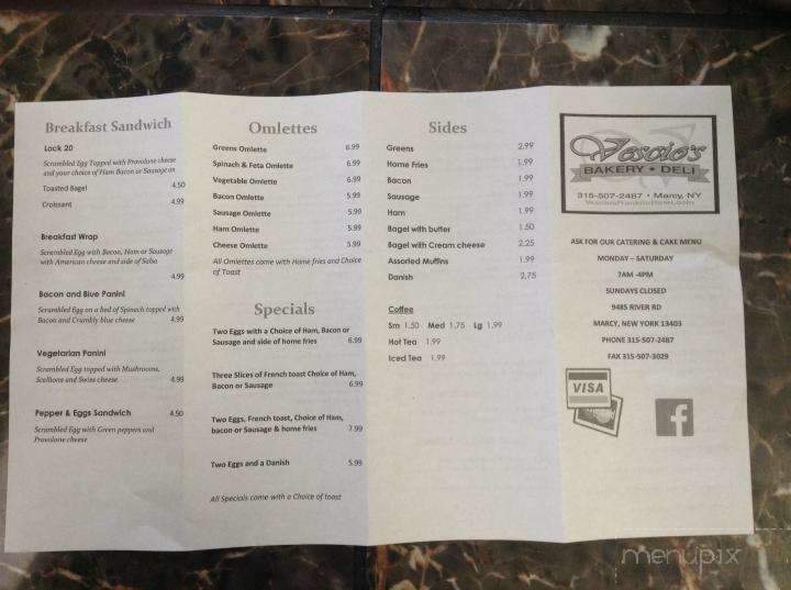 Vescio's Bakery & Deli - Marcy, NY menu_pic