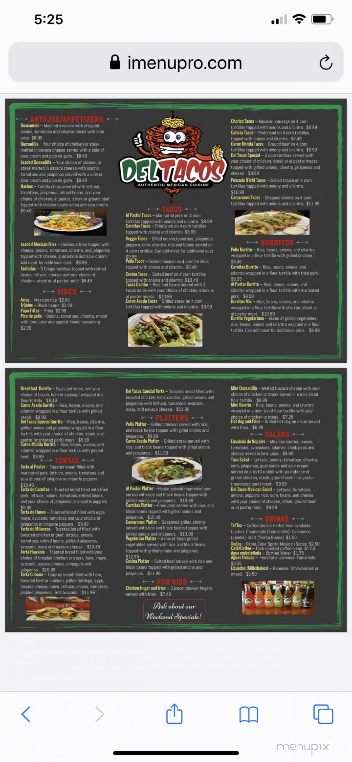 Del Tacos - Stroudsburg, PA menu_pic