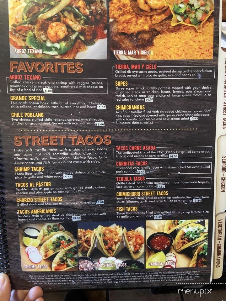 El Charro Mexican Grill - Radford, VA menu_pic