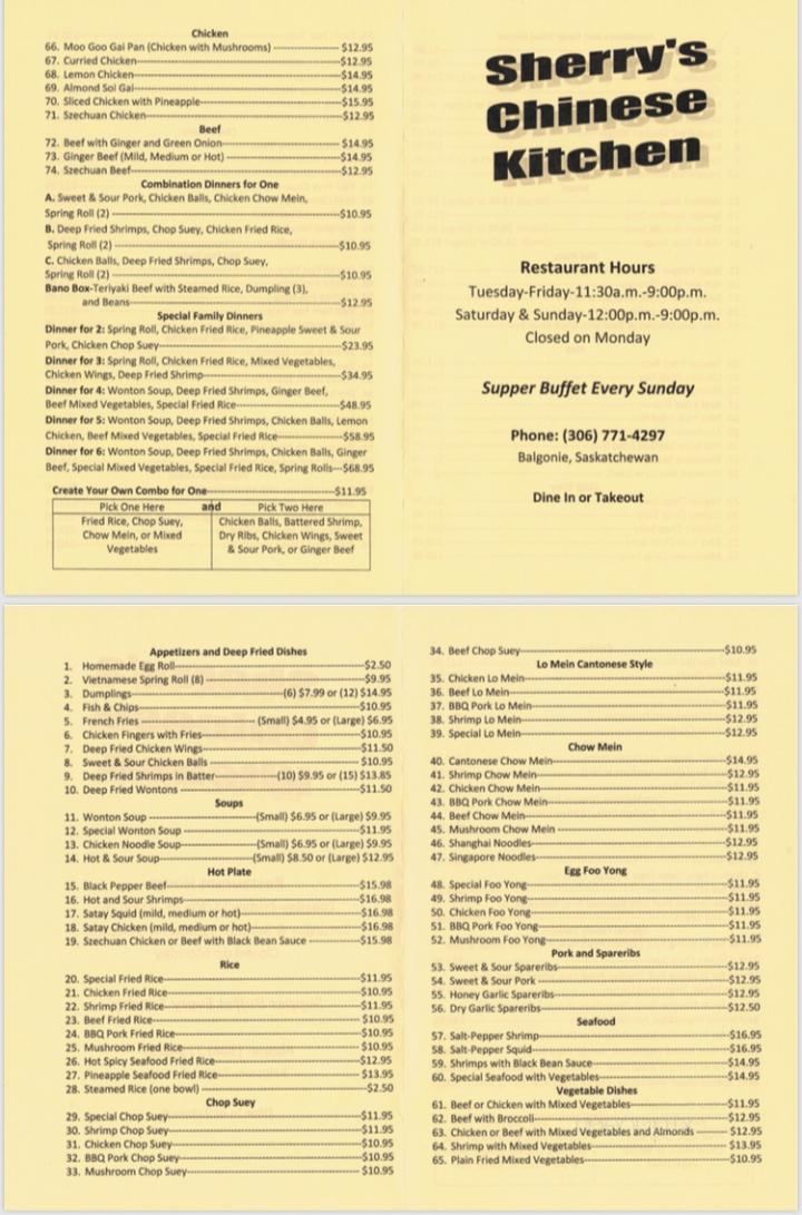 Balgonie Tavern & Restaurant - Balgonie, SK menu_pic