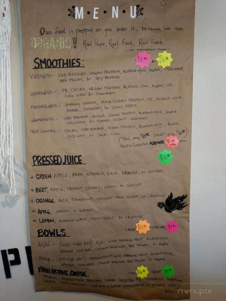 HOPE Superfoods Lounge - Alpine, CA menu_pic