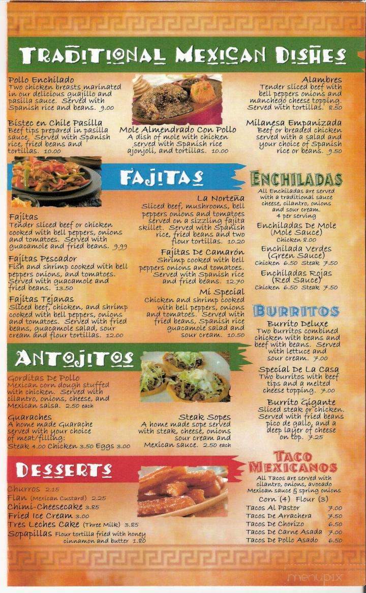 El Bigotes Mexican Grill - Abingdon, VA menu_pic